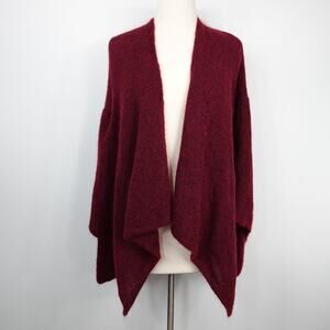 Sarah Pacini Red Drape Open Front Cardigan One Size